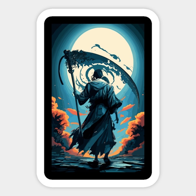 Blue grim reaper Sticker by NegVibe